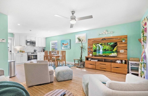Crescent Beach House | Fire Pit, Tropical Oasis, Steps to Beach, Patio