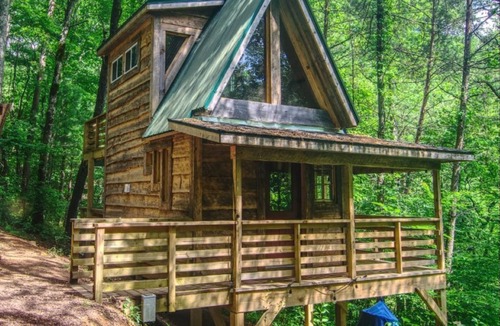 Suches Cabin | Firefly Bend Treehouse - View of the National Forest from Your Bed