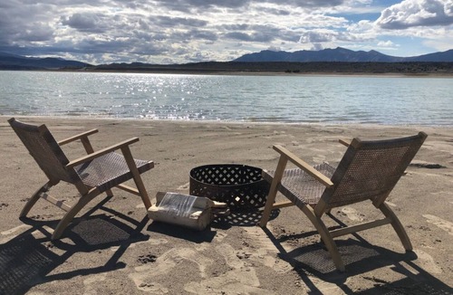 Utah RV Rental | Firepit-Shade-Chairs-Dark Skies