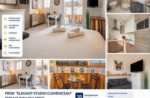 Le Suquet Apartment | FRGK "Elegant studio CLEMENCEAU terrace WIFI HIGH-SPEED "