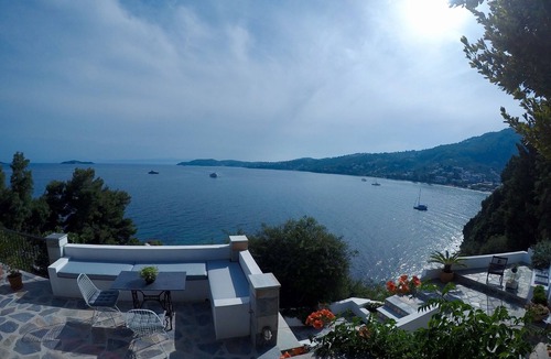 Skiathos Town House | Fully equipped seafront house with spectacular seaview & small beach right below