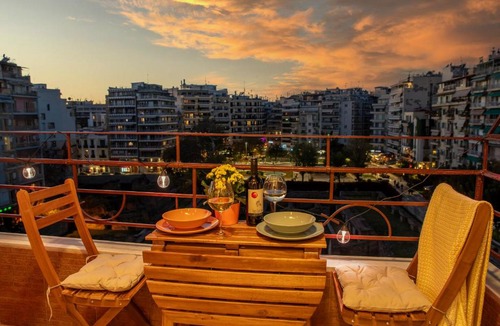 Thessaloniki City Centre Apartment | Galerius Panoramic Balcony Thessaloniki