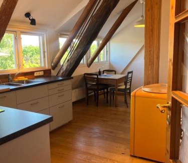 Sterley Apartment | Gemütliches Schwalbennest, Resthof, Dachterrasse in Schaalseenähe