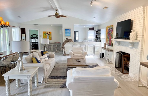 Ocracoke House | Gemini: Canalfront, pool, main house and guest cottage, private dock.