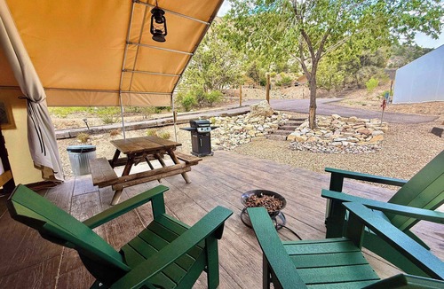 Orderville RV Rental | Glamping tent basecamp between Zion & Bryce w/AC