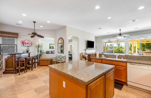 Indio House | Golf course home with pool, basketball, putting green & pool table- dog-friendly