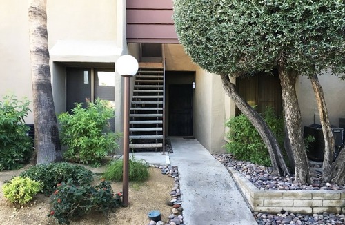 Twin Palms Condo | Gorgeous Blue Desert Oasis in Heart of Palm Springs