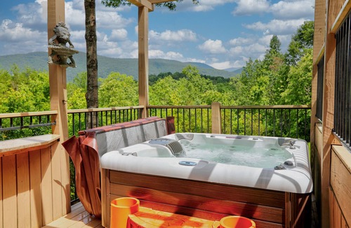Sautee Nacoochee Cabin | Gorgeous Mountain Home with Hot Tub, Billiards, Three Main Suites, and Views