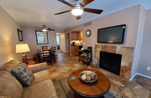 Tucson Condo | Gorgeous Mountain Views, Extended Patio & Heated Pool & Spa at Your Door Step