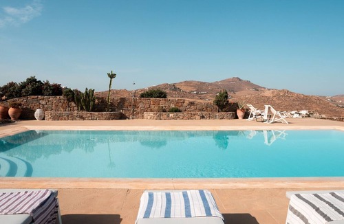 Kalafatis House | Gorgeous panoramic views of Kalafati Bay/private pool overlooking Aegean sea