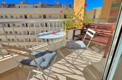 Marbella Seafront Promenade Apartment | Great studio Beachfront Marbella center Neptuno building Ninth floor