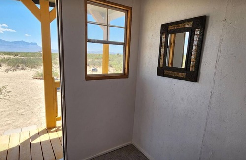Hudspeth County Cabin | Guadalupe Mnt view Cabin with Power, AC, Minifridge, Coffee pot and Microwave.