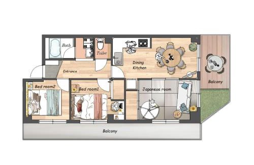 Shin-Osaka Apartment | Harmony Bloom Osaka Stay