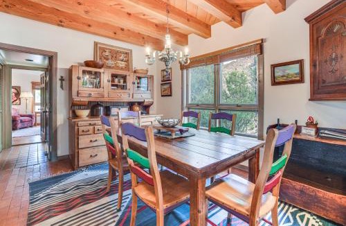 Nambe Pueblo House | Heated Pool Access! Mtn-View Santa Fe Home, Patio