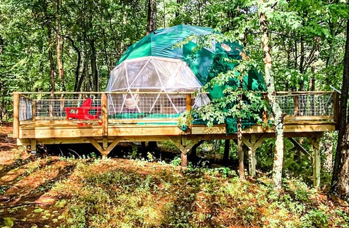 Wallkill House | Heated, Seasonal Modern Geo-Dome in woods with heat and AC