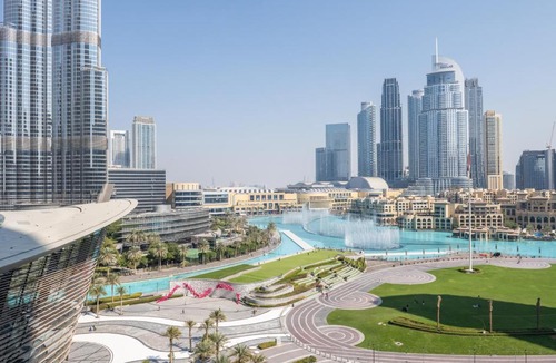 Downtown Dubai Apartment | Hermes-Style 2BR, Full Burj Khalifa View - Infinity Pool - Full Fountain View