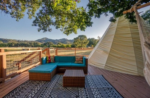 Upper Lake RV Rental | Hidden Oasis! Unique Teepee Stay w/Farm Animalsn