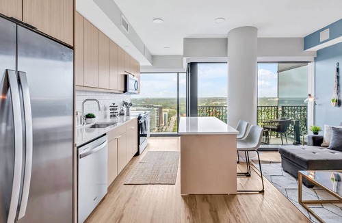 Glenwood South Apartment | High-rise Apt Raleigh Free Parking Sunset View 1