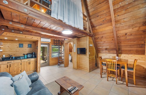 Mount Juliet Cabin | Historic A-Frame Redwood Chalet on 180 Acre Farm, Sleeps 4, near Nashville