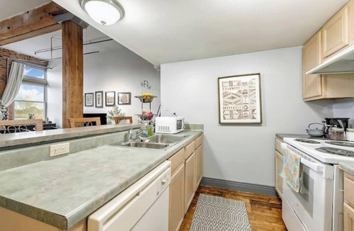 Detroit Apartment | Historic Industrial Loft with a Spacious King bed Suite