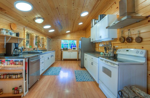 Eastsound Cabin | Historic lodge, new wing, ocean-front, private beach, kayaks, hot tub, and more!
