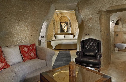 Mustafapasa Hotel | Historic Stone Suite Escape with Sunset Terrace & Valley Views, Access to Pool!