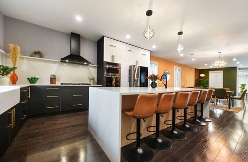 Lower Lawrenceville House | HostWise Stays - Stylish Getaway with Rooftop Deck, BBQ & Garage