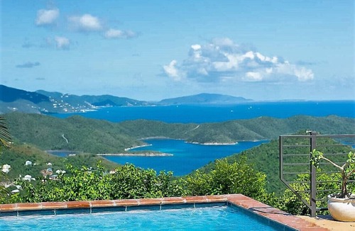 Estate Carolina Villa | Huge Coral Bay and BVI view, private, pool, gardens, perfect for couples or FAM.