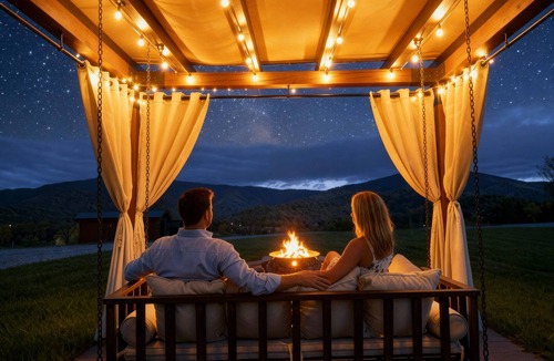 Stanley Cabin | HUGE summer SAVINGS LURAY Mountain getaway Private Log cabin 6 Hot Tub Fireplace