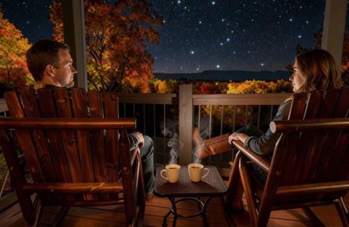 Stanley Cabin | HUGE summer SAVINGS LURAY Mountain getaway Private Log cabin 2 Hot Tub Fireplace
