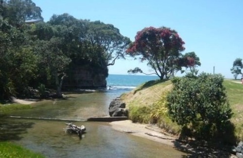 Red Beach Cabin | Iconic Kiwi Bach with sea views and a 2 minute walk to the beach.