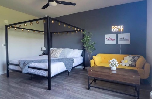 Boise Apartment | Iconic Nike Studio & Romantic Canopy Glow