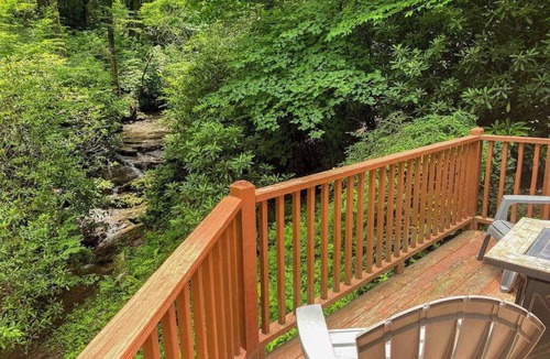 Gerton House | Idyllic Creekside Getaway with Private Waterfall | Near Asheville & Lake Lure