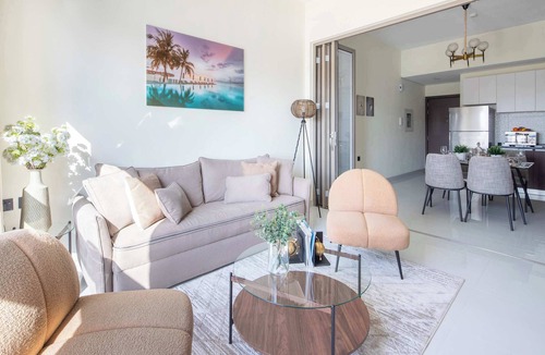 Dubai Apartment | Impressive 1BR with Pool Views in Liwan!