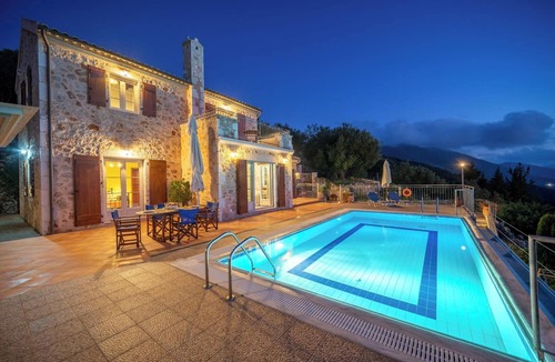 Assos Villa | Impressive Stone Villa, A/C, Private Pool, Sweeping Sea Views to Assos Bay & Magnificent Sunsets!