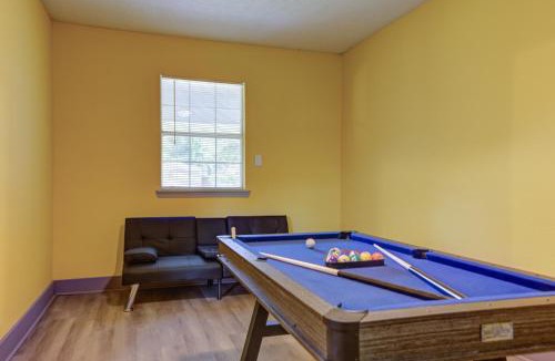 Beaumont House | Indoor fireplace with patio and Pool Table