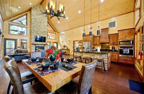 Pickens Cabin | Inner Peace Luxury Cabin Retreat with Hot Tub & Firepit Swings