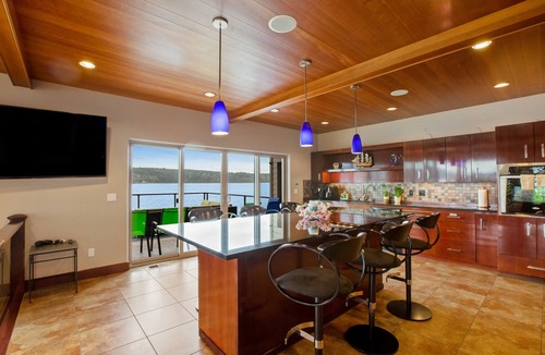 Olalla House | Inviting waterfront home with kayaks, dock, firepit, central AC, & W/D