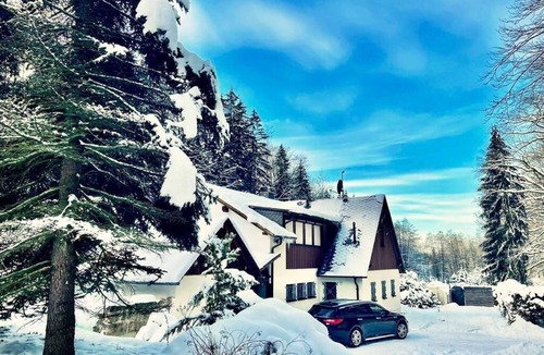 Oppach House | Jägerhaus Oppach (secluded location) forest house with lake