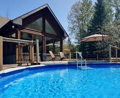 Saint-Faustin-Lac-Carre Ski Chalet | La Canopée - Piscine privée chauffée - Spa - Mont-Blanc