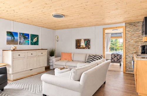 Cheboygan Cabin | Lake Huron Beachfront, Hot Tub, Kayaks, 10 minutes to Mackinaw City