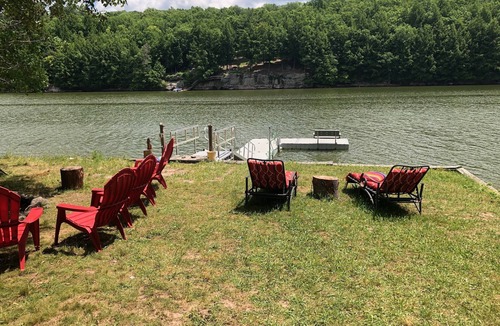 Mongaup Valley House | Lakefront 7 Bedrooms! Private Dock Swim! Fish! Boat!