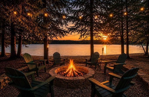 Levering Cabin | Lakefront Cabin for 4 | Private Beach, Kayaks & Fire Pit