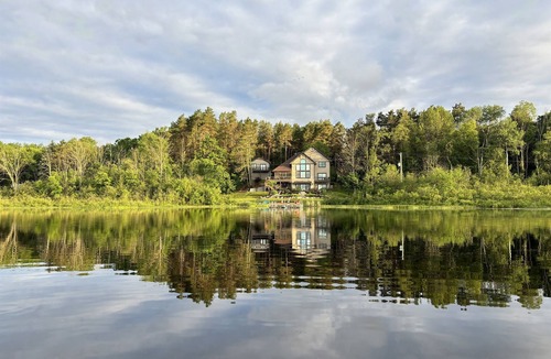 Big Rapids Cabin | Lakefront Lodge & Adjacent Carriage House-65 Acres-Private Lake, Gourmet Kitchen
