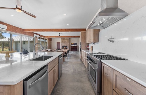 La Grange House | Lakeside Getaway: Pool, Games, Hot Tub, More!