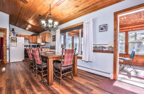 St Germain Cabin | Lakeside resort cabin right on Little Saint with dock, sandy beach, firepit!