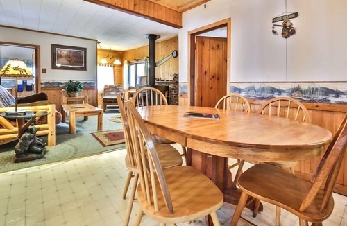 St Germain Cabin | Lakeside resort cabin right on Little Saint with dock, sandy beach, firepit!