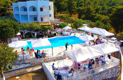 Sesi Villa | Large group villa with pool, in Attica, Marathon, Sesi beach