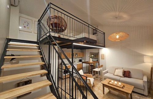 Genas Apartment | Le Mas-Loft-Private Bathroom-Apartment-Garden view