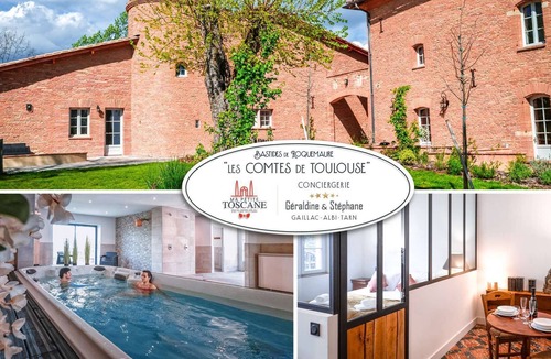 Roquemaure Apartment | Les Comtes de Toulouse - Swim spa - Hamman - Sauna - 2 people